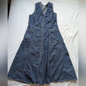 Pop Model Denim ButtonDown Sleeveless Dress